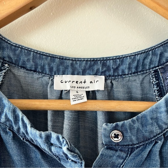 Anthropologie x Current Air Blue Chambray Top - Picture 2 of 4
